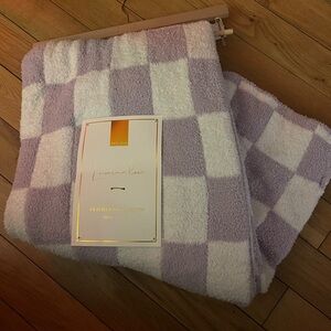 Lavender and White Checkered Blanket